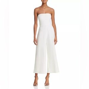 LIKELY Isla Strapless Crop Jumpsuit Tied Waist White Size 6